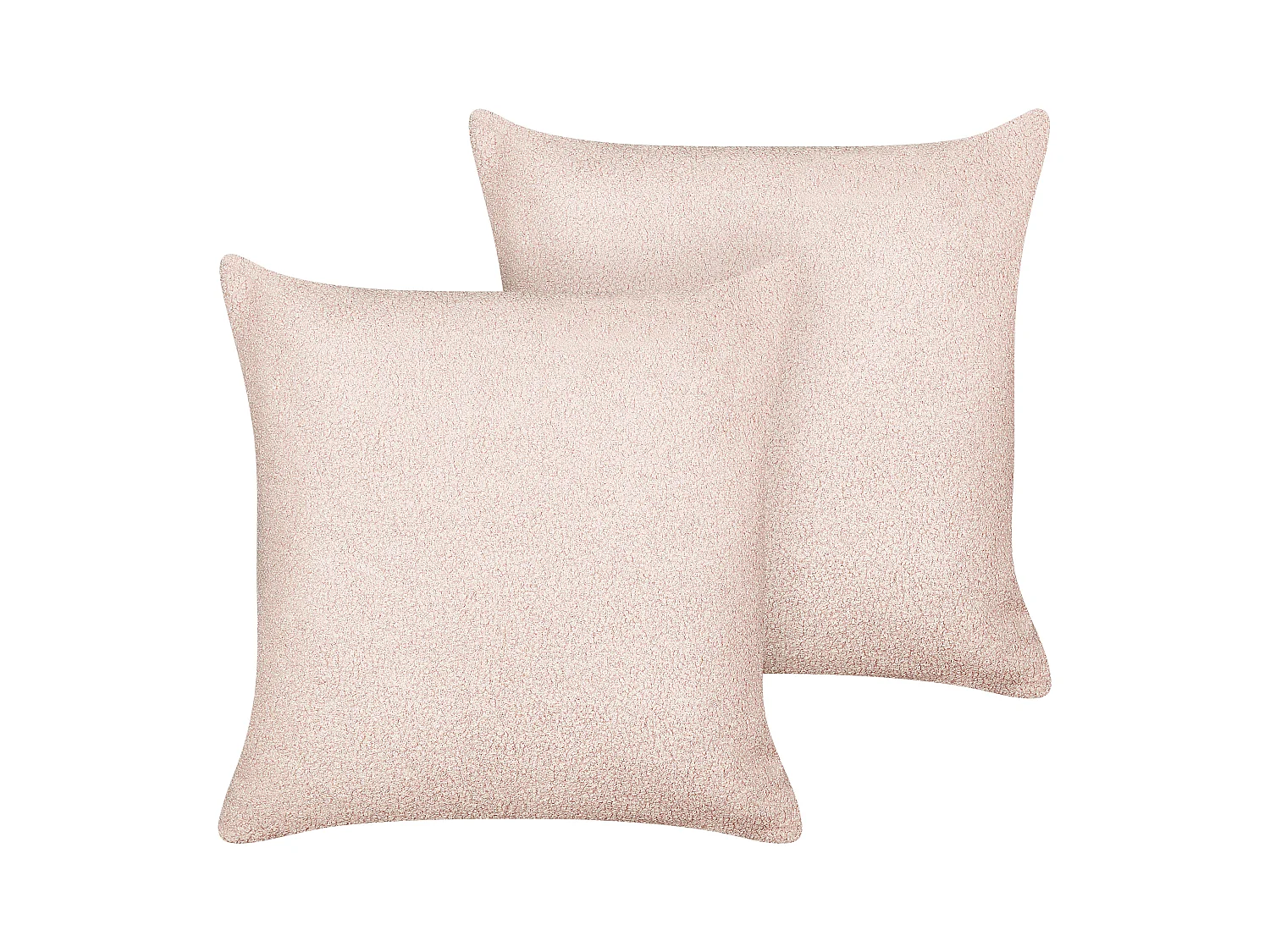 Lot de 2 coussins décoratifs LEUZEA Bouclé 45 x 45 cm Rose pastel Unicolore
