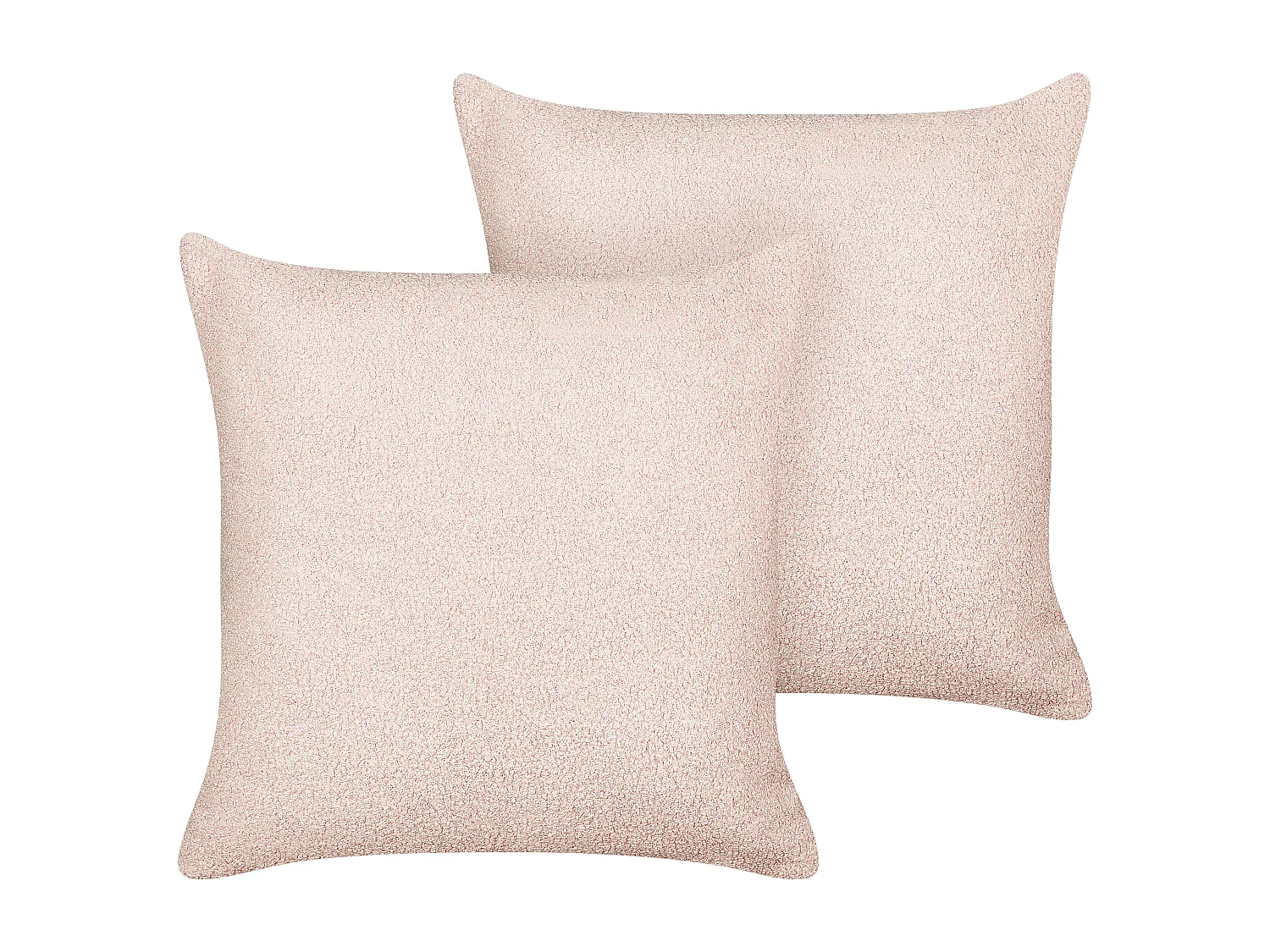 Lot de 2 coussins décoratifs LEUZEA Bouclé 45 x 45 cm Rose pastel Unicolore