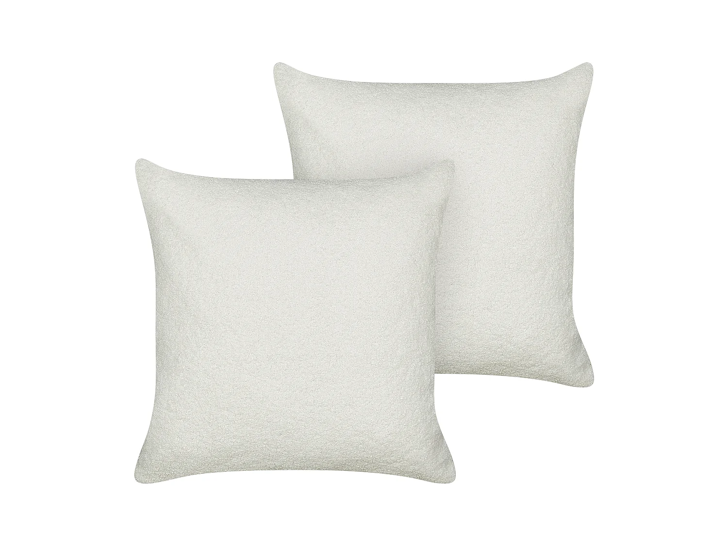 Lot de 2 coussins décoratifs LEUZEA Bouclé 45 x 45 cm Blanc cassé Unicolore