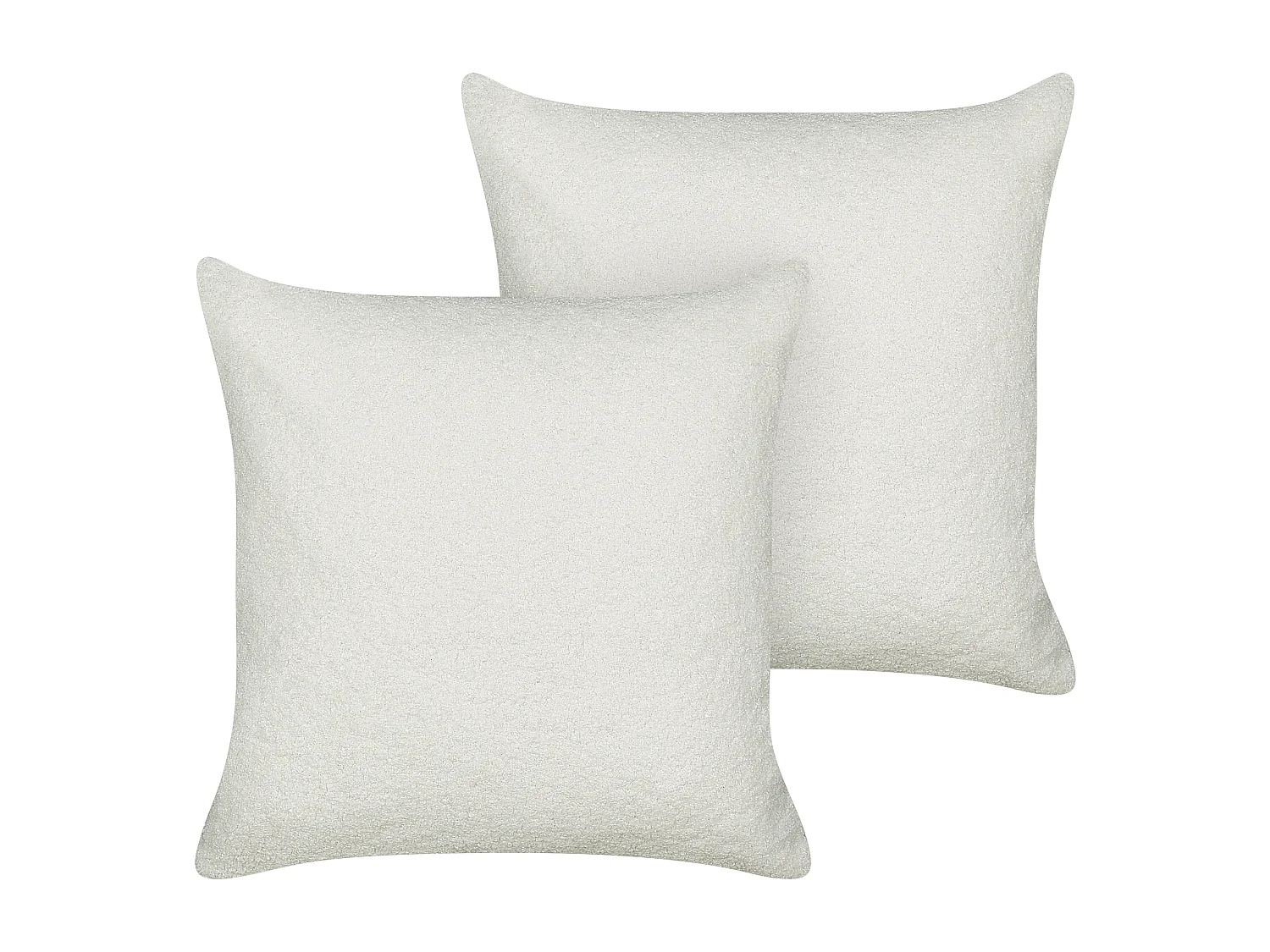Lot de 2 coussins décoratifs LEUZEA Bouclé 45 x 45 cm Blanc cassé Unicolore