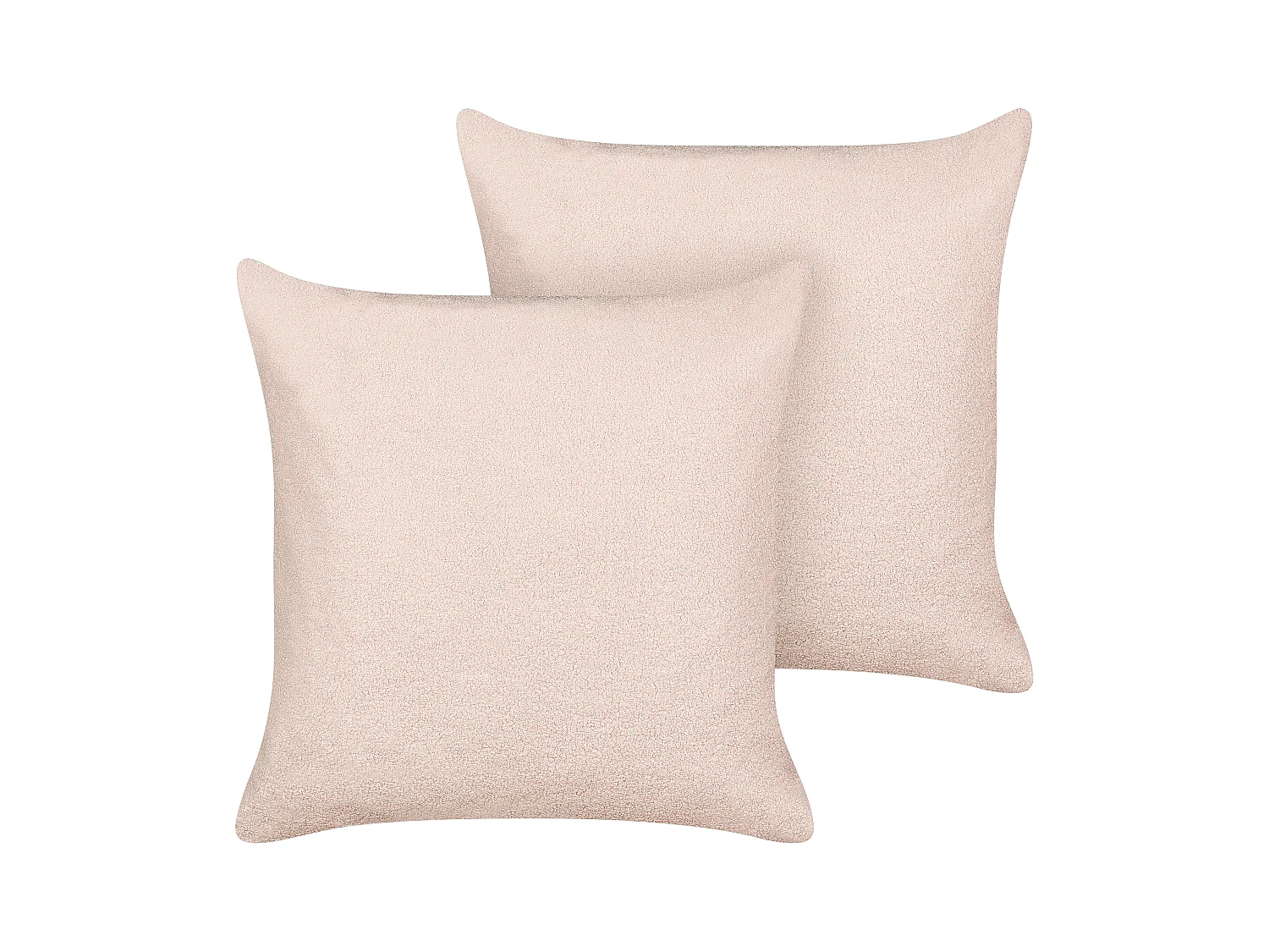Lot de 2 coussins décoratifs LEUZEA Bouclé 60 x 60 cm Rose pastel Unicolore