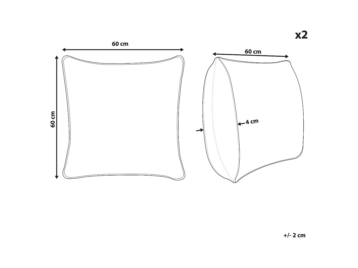 Zestaw 2 poduszek dekoracyjnych LEUZEA Boucle 60 x 60 cm Pastelowy róż Jednolity