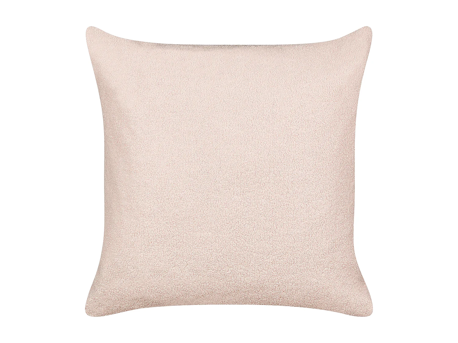 Conjunto de 2 cojines decorativos LEUZEA Bouclé 60 x 60 cm Rosa pastel Liso