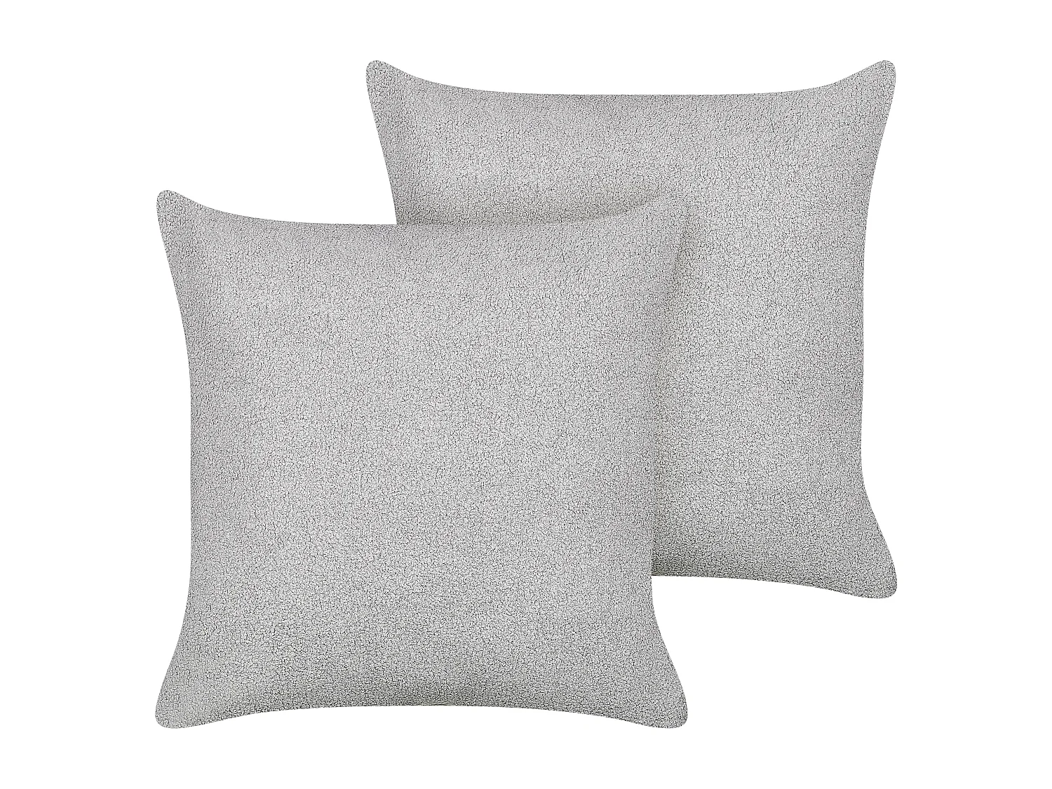 Set van 2 decoratieve kussens LEUZEA Bouclé 60 x 60 cm Grijs Effen