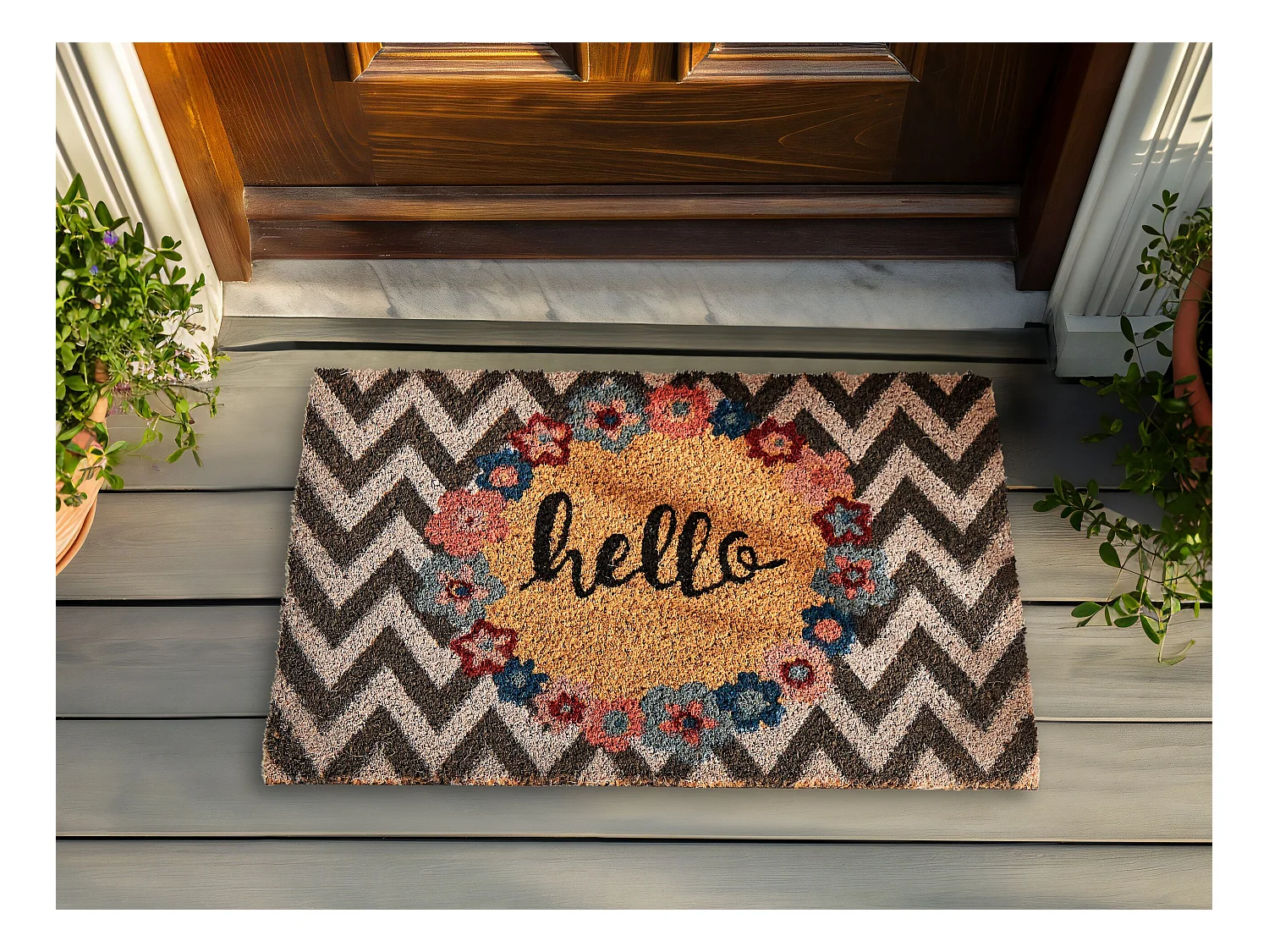 Paillasson TAHAN Multicolore 40 x 60 cm Texte Fibre de coco
