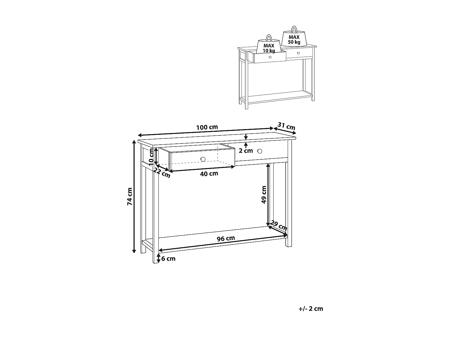 Console SALTON Sassafras Marron