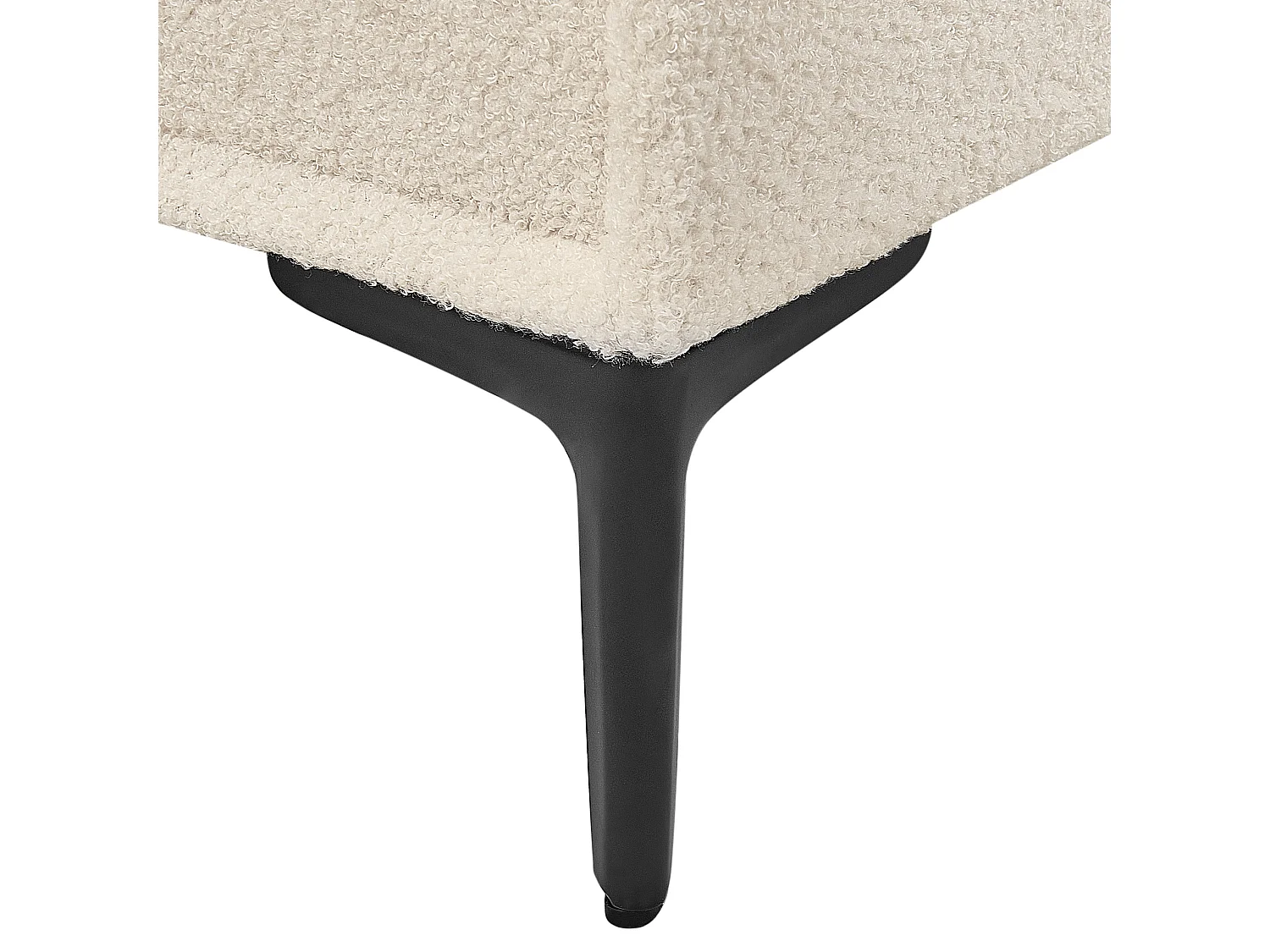 Table de nuit à 2 tiroirs SEZANNE Bouclé Blanc cassé