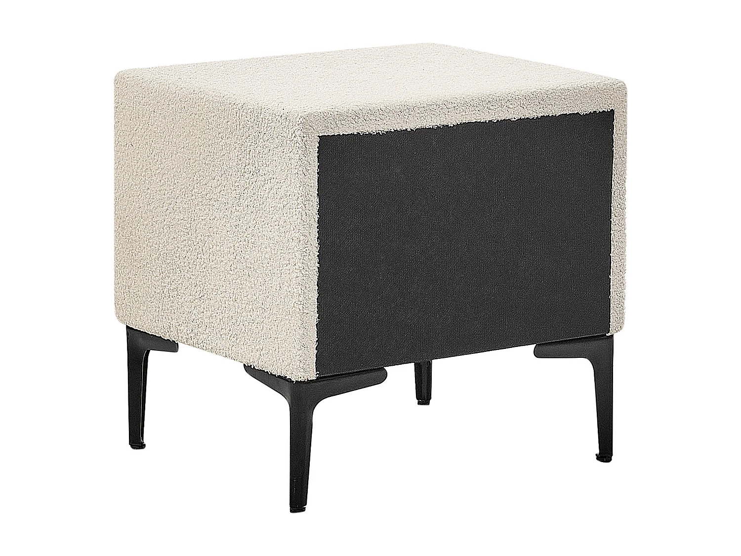 Table de nuit à 2 tiroirs SEZANNE Bouclé Blanc cassé