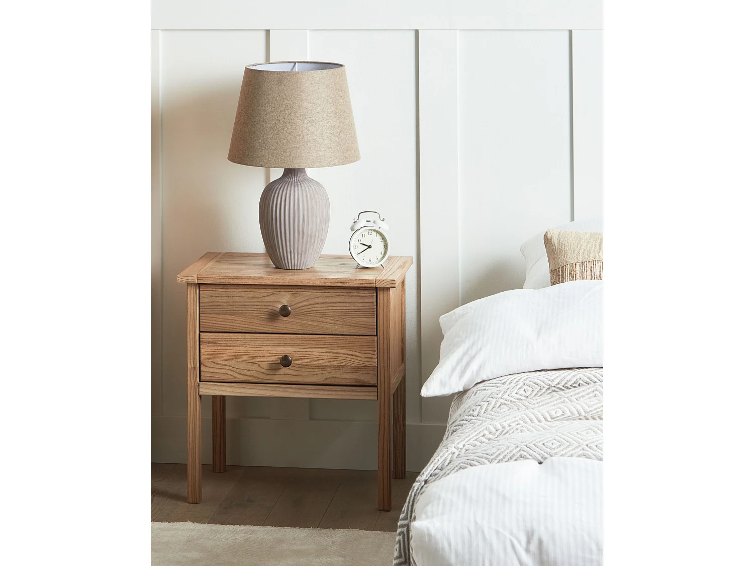 Table de nuit à 2 tiroirs SALTON Sassafras Marron