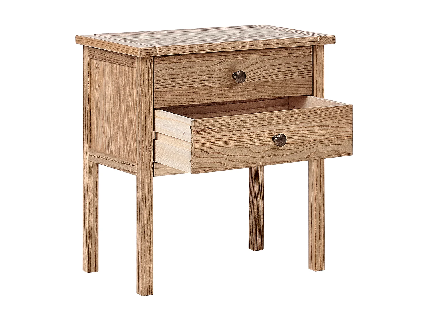 Table de nuit à 2 tiroirs SALTON Sassafras Marron