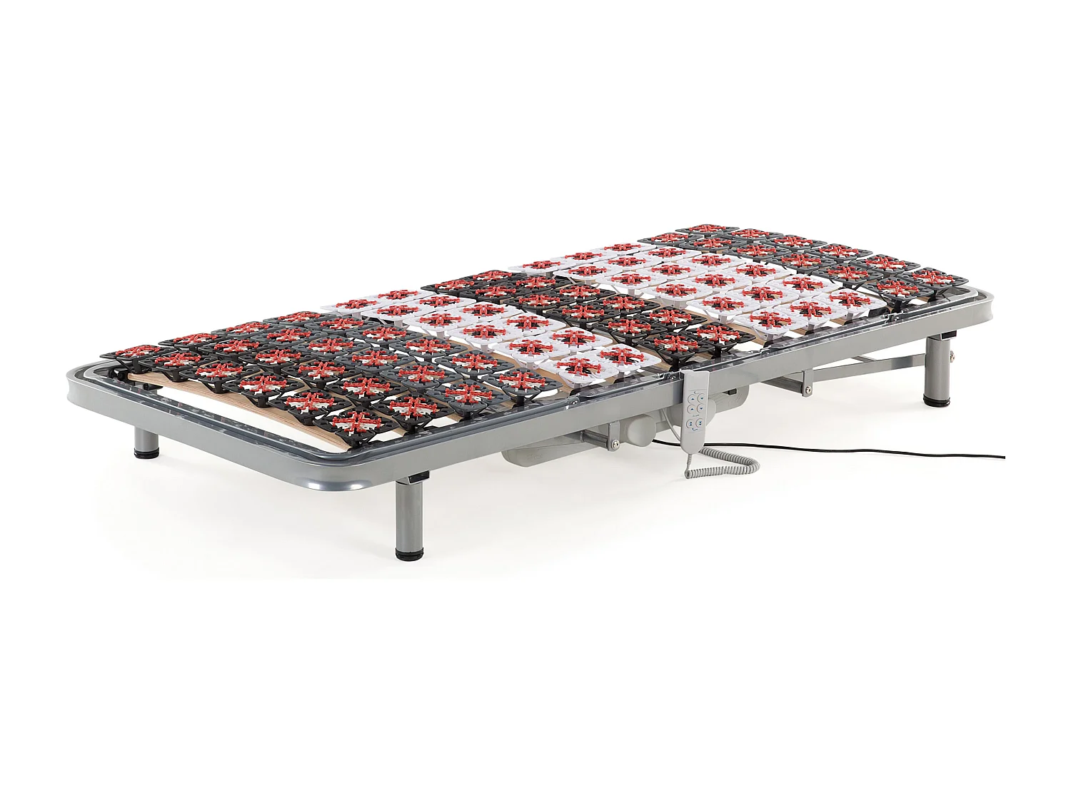 Zestaw 2 stelaży do łóżka regulowanych elektrycznie STAR 180 x 200 cm Jasnoszary