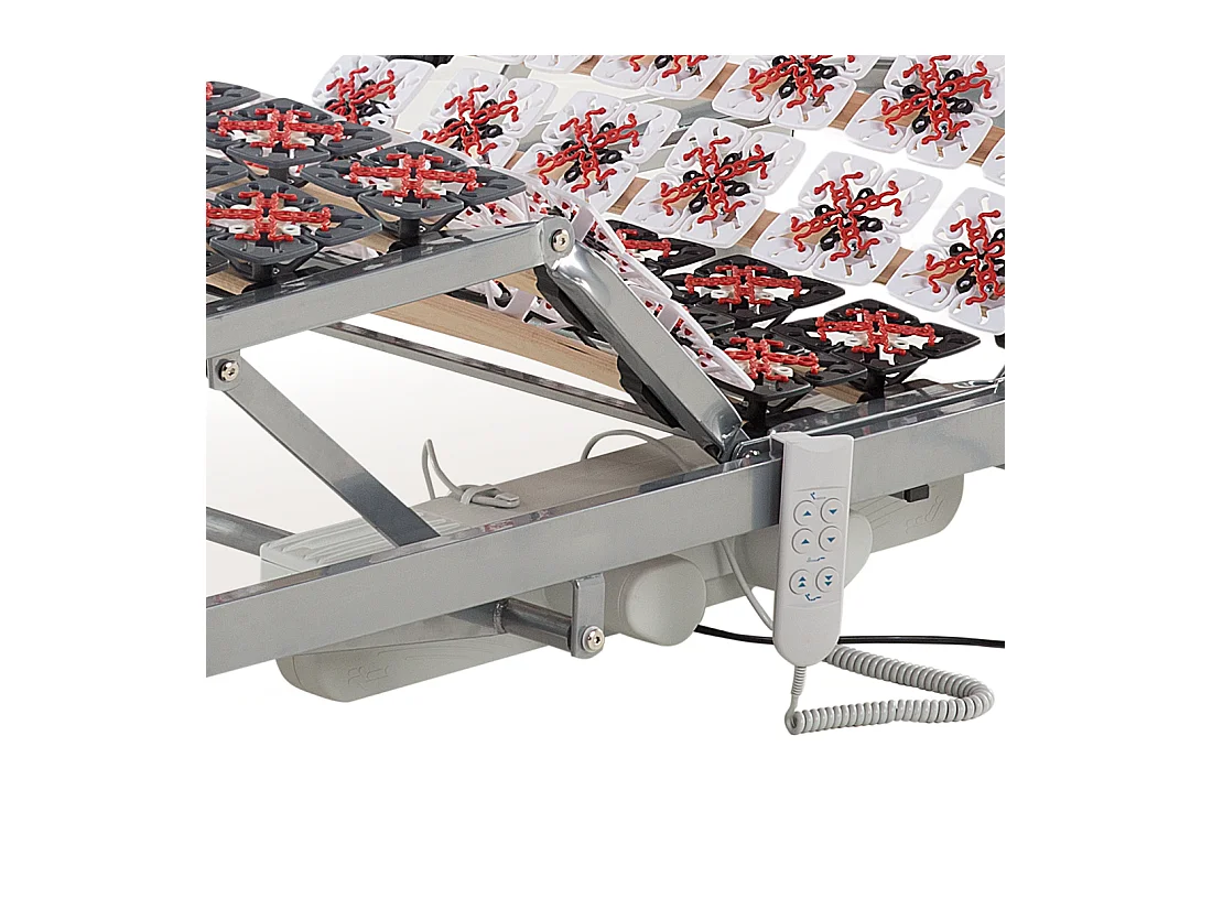 Zestaw 2 stelaży do łóżka regulowanych elektrycznie STAR 180 x 200 cm Jasnoszary