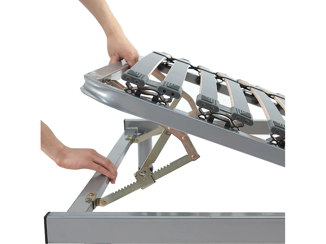 Praktischer, doppelter Lattenrost manuell verstellbar aus Holz 90x200 cm Comfort