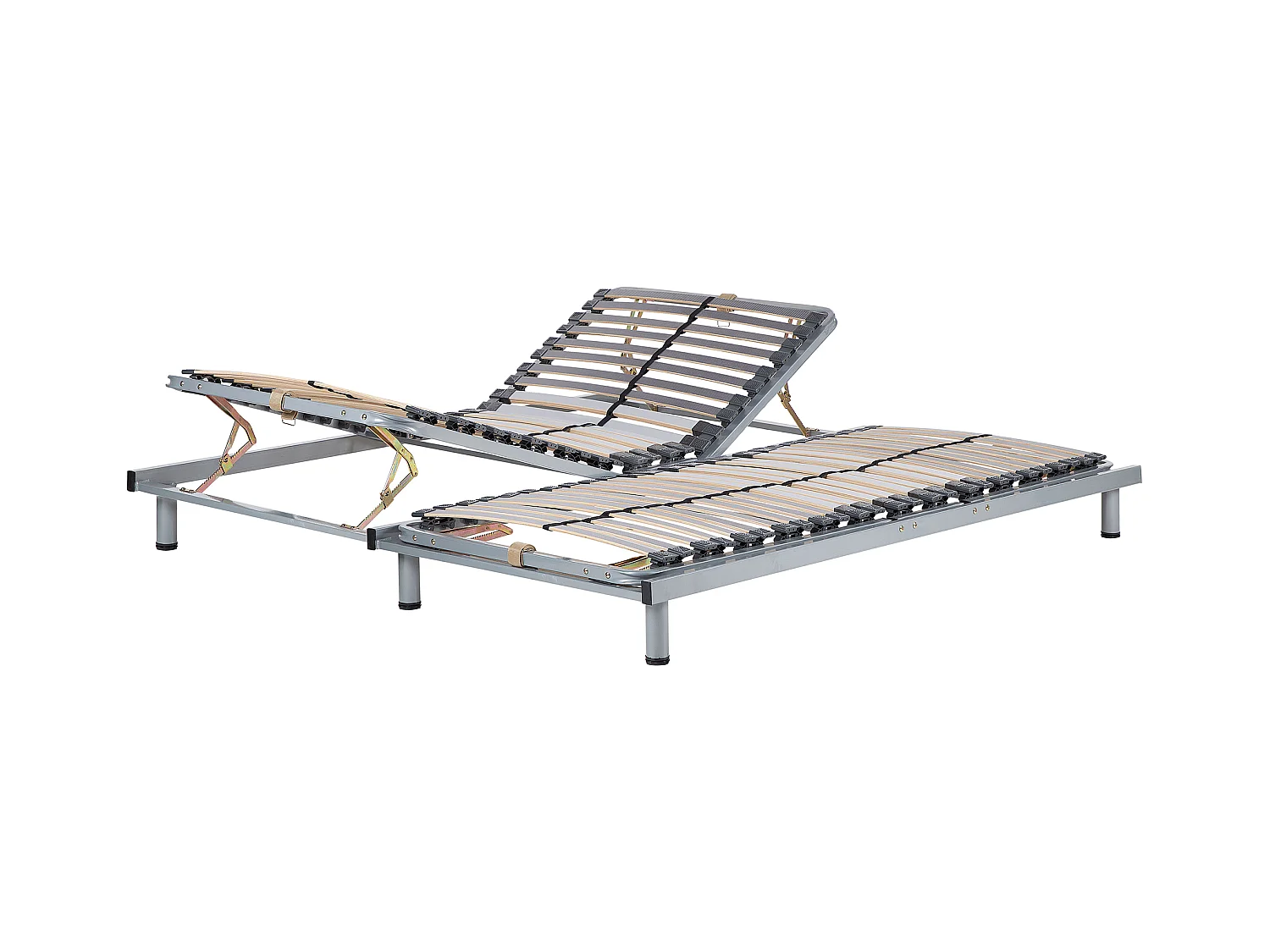 Lot de 2 sommiers à réglage manuel COMFORT 180 x 200 cm Argenté