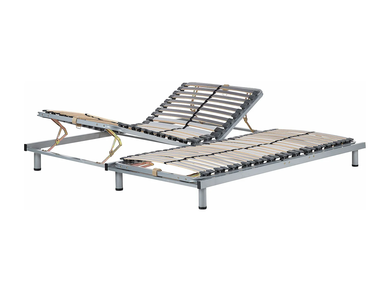 Praktischer, doppelter Lattenrost manuell verstellbar aus Holz 90x200 cm Comfort