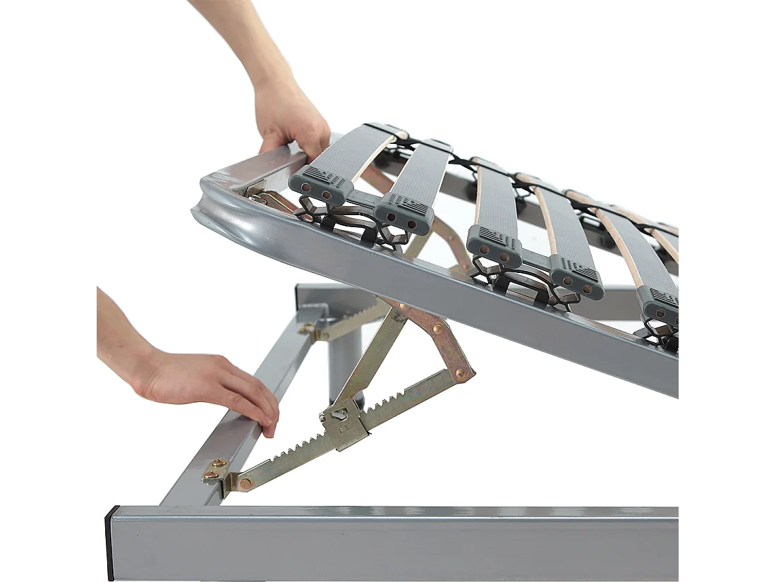 Praktischer, doppelter Lattenrost manuell verstellbar aus Holz 90x200 cm Comfort