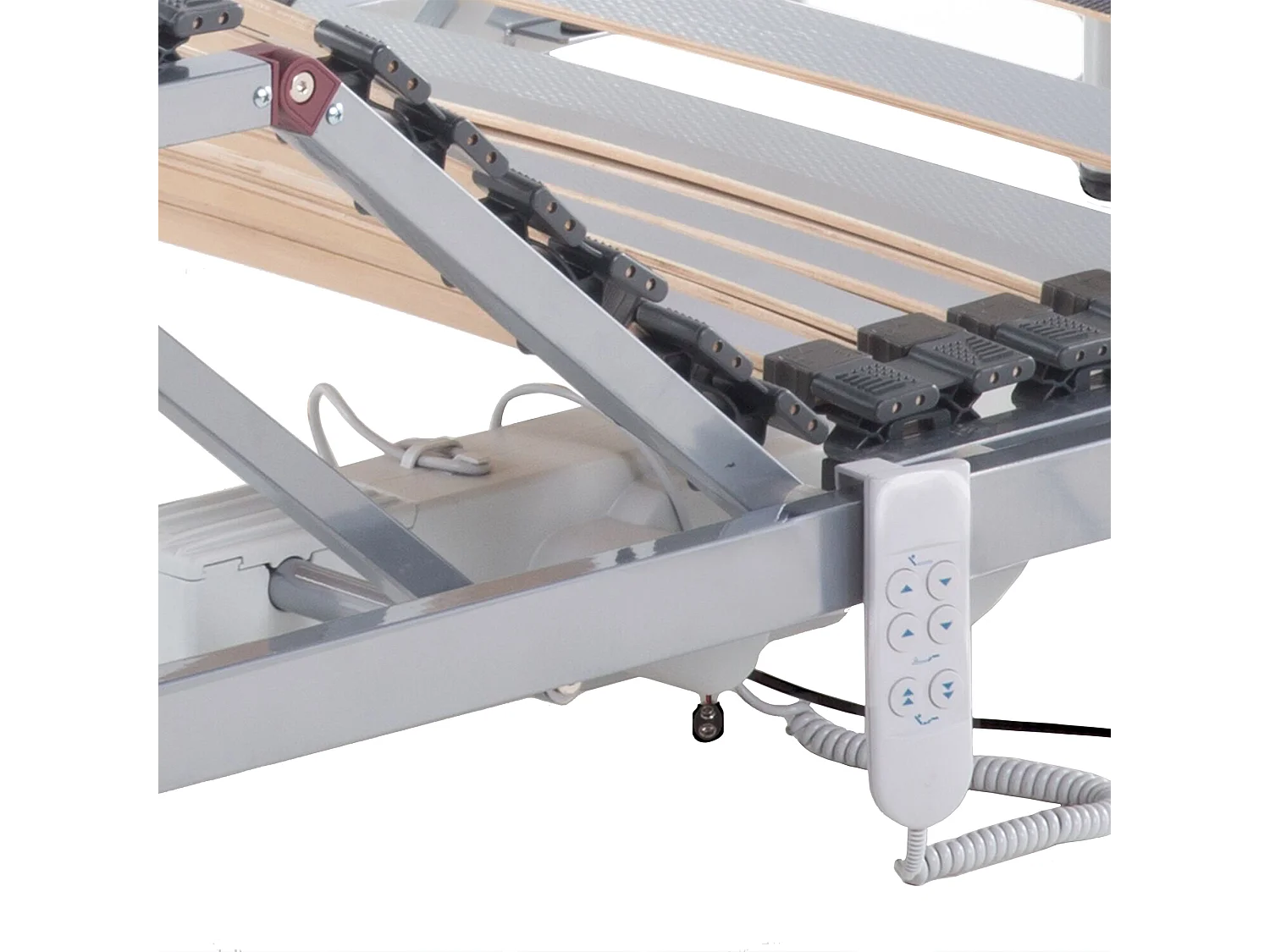 Set van 2 elektrische verstelbare bedframes COMFORT 180 x 200 cm Zilver