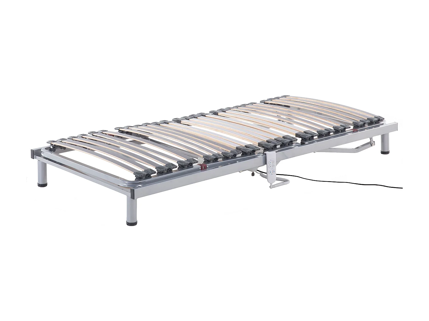 Set van 2 elektrische verstelbare bedframes COMFORT 180 x 200 cm Zilver