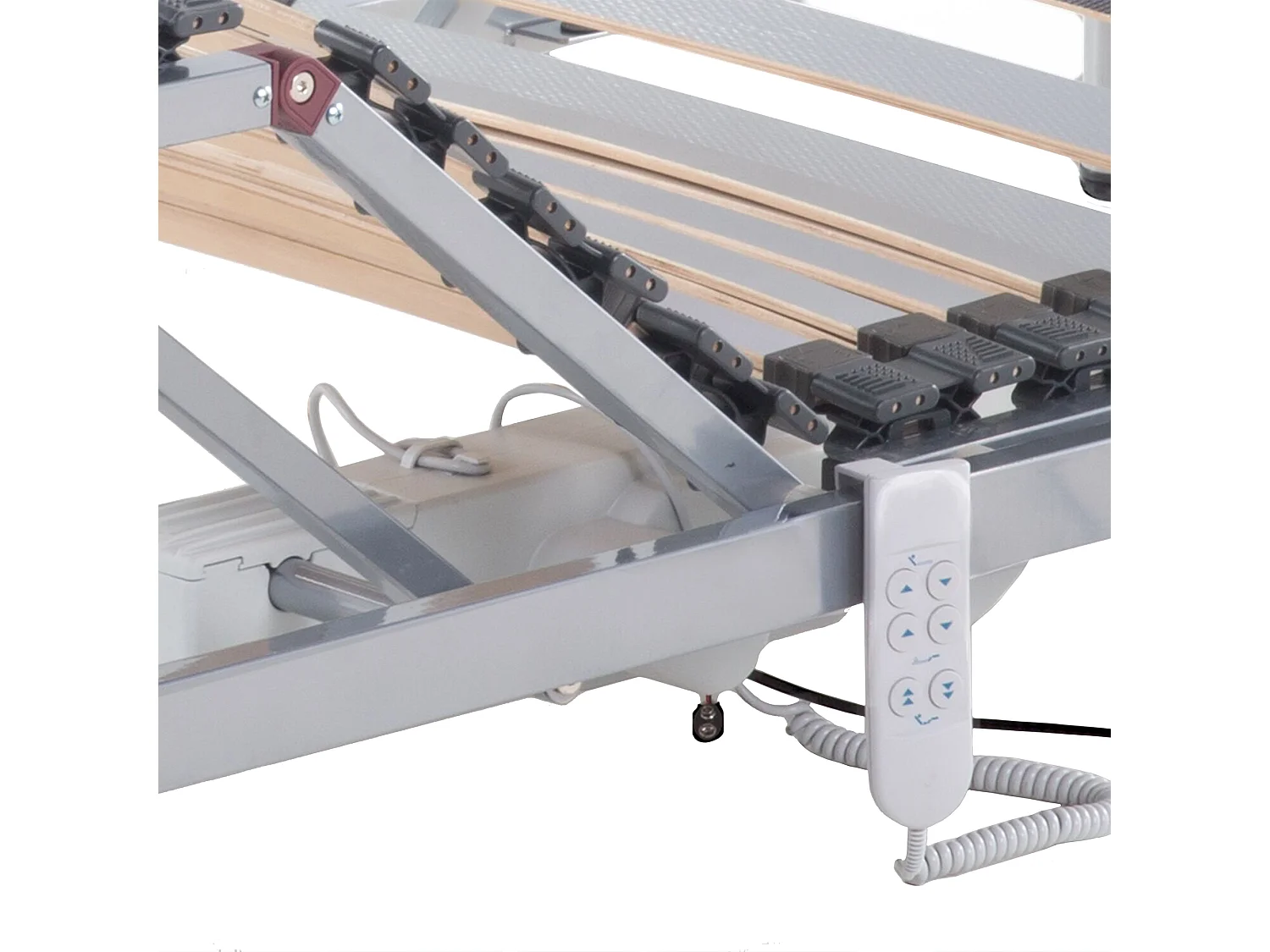 Set van 2 elektrische verstelbare bedframes COMFORT 180 x 200 cm Zilver