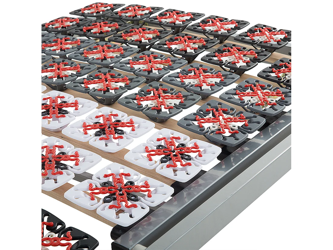 Lot de 2 sommiers à réglage manuel STAR 180 x 200 cm Gris clair