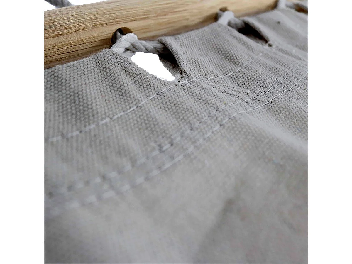 Hamac bois avec toile en coton "Dallas" - 3 m - Gris