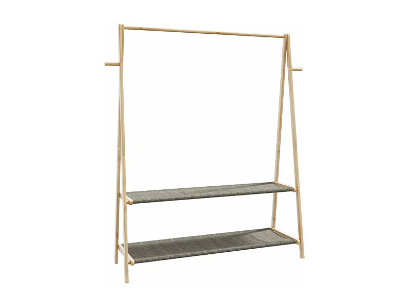 Porte vêtement avec étagères 132x45,5x150,5 cm bambou