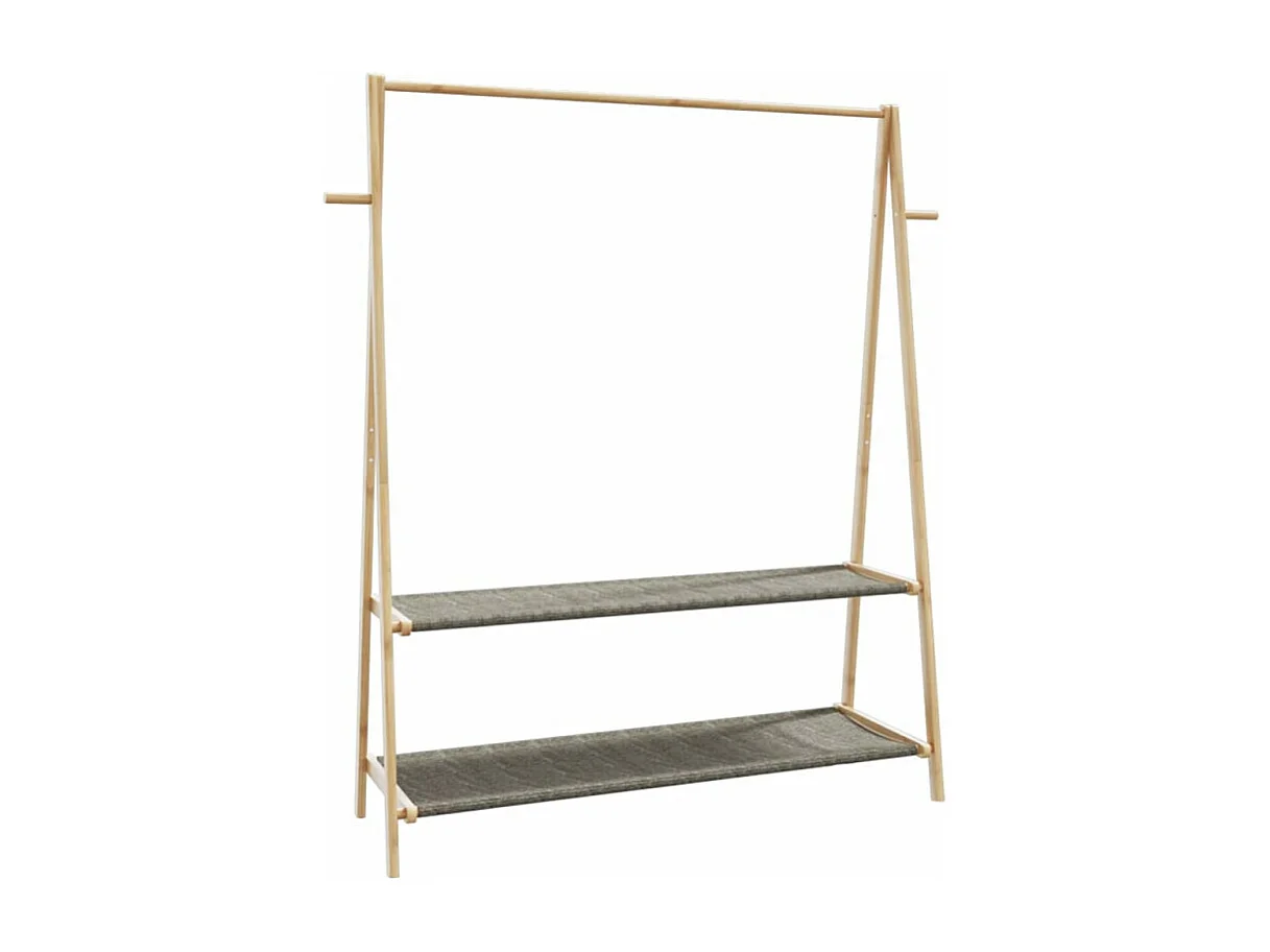 Porte vêtement avec étagères 132x45,5x150,5 cm bambou