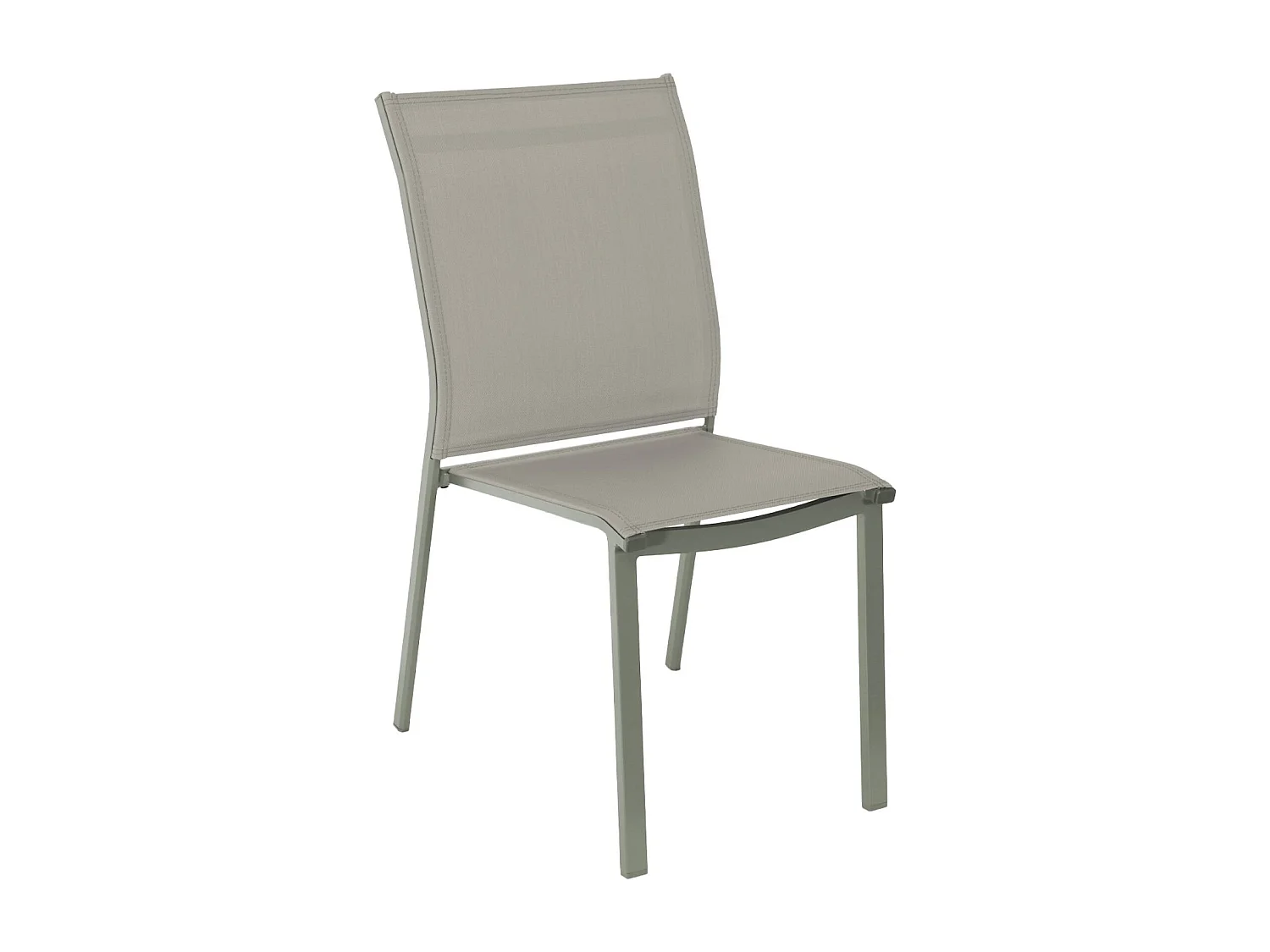 Set di 4 sedie da giardino impilabili in alluminio e textilene, verde