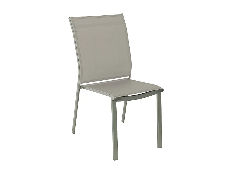 Set di 4 sedie da giardino impilabili in alluminio e textilene, verde