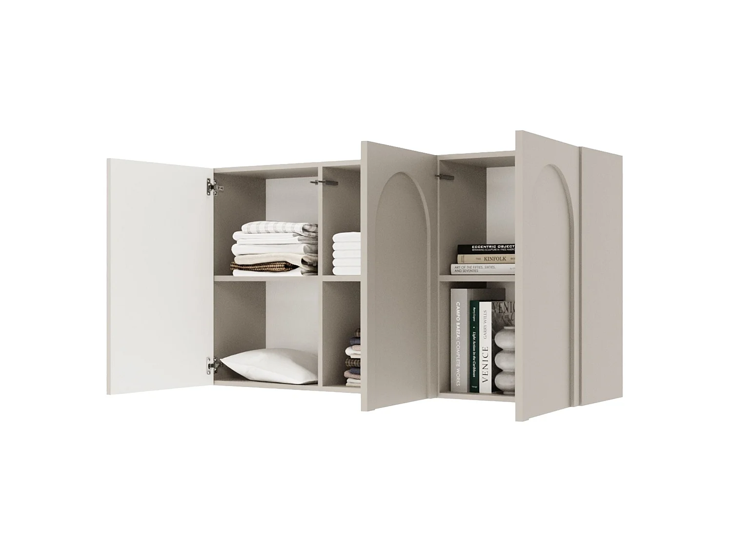Sideboard mit 3 Türen – Bogenausschnitt – Kaschmirgrau – 150 cm – ARKADIA