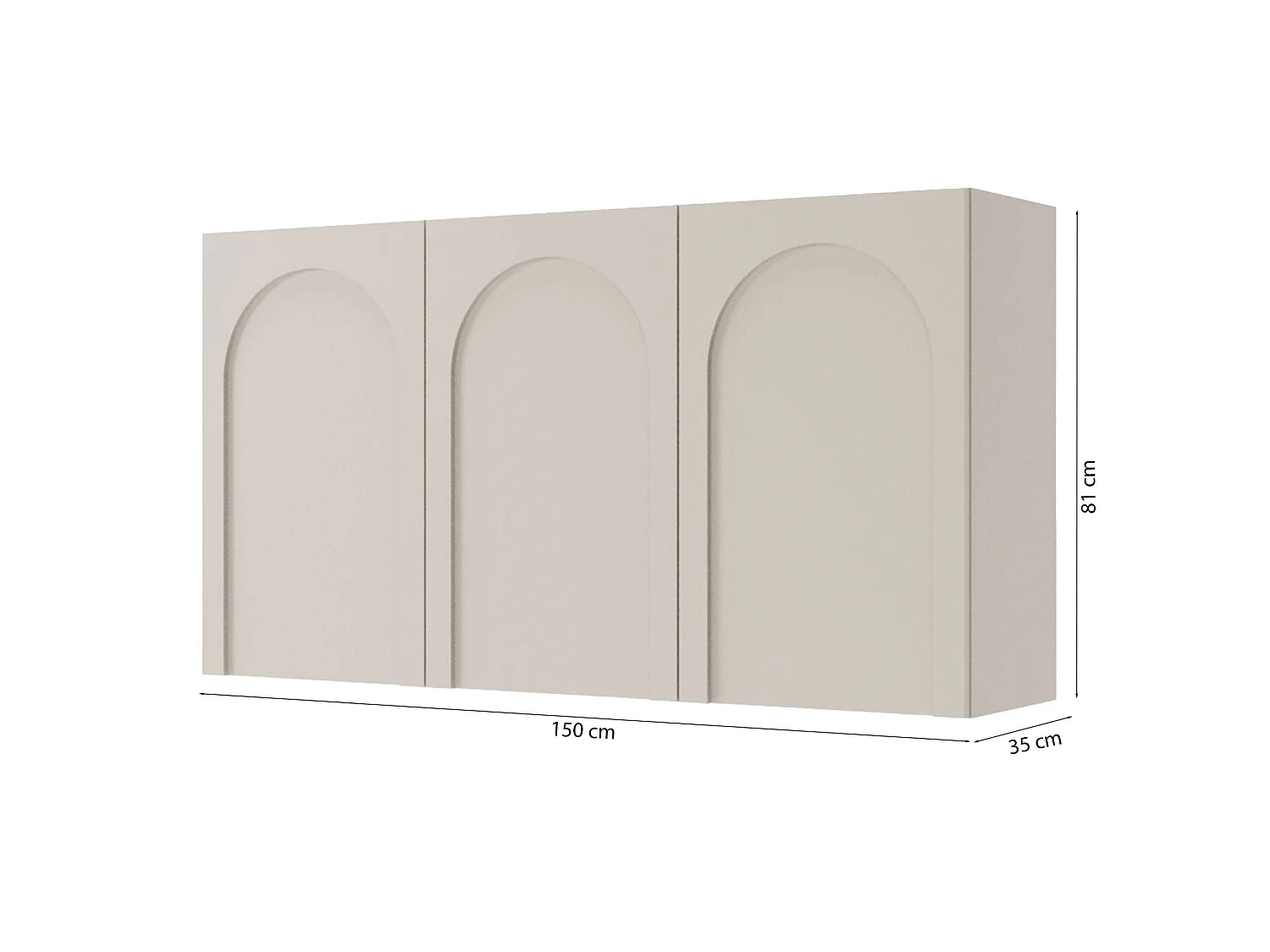 Sideboard mit 3 Türen – Bogenausschnitt – Kaschmirgrau – 150 cm – ARKADIA