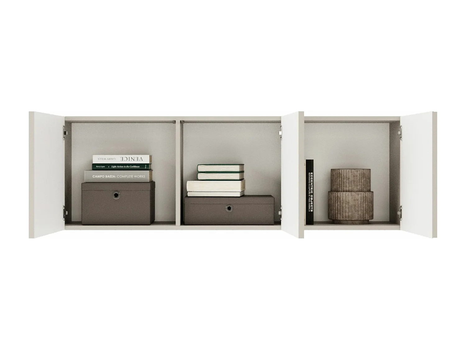 TV-Lowboard 3-türig - mit gefrästen Fronten - Kaschmirgrau - 150 cm - ARKADIA