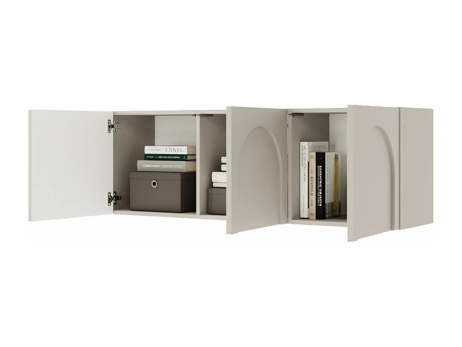 TV-Lowboard 3-türig - mit gefrästen Fronten - Kaschmirgrau - 150 cm - ARKADIA