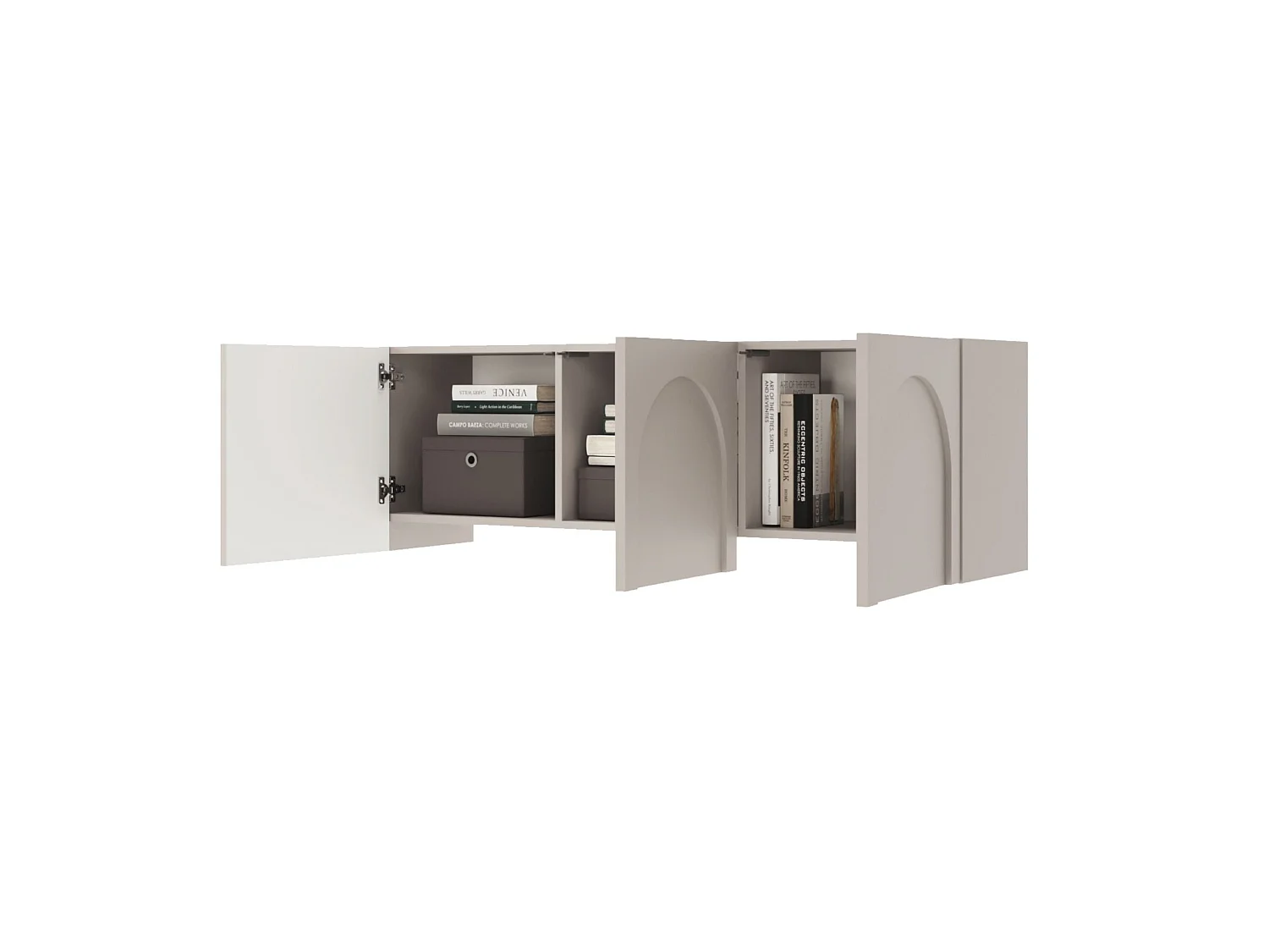 Meuble TV à 3 portes - 150 cm - gris cachemire - ARKADIA