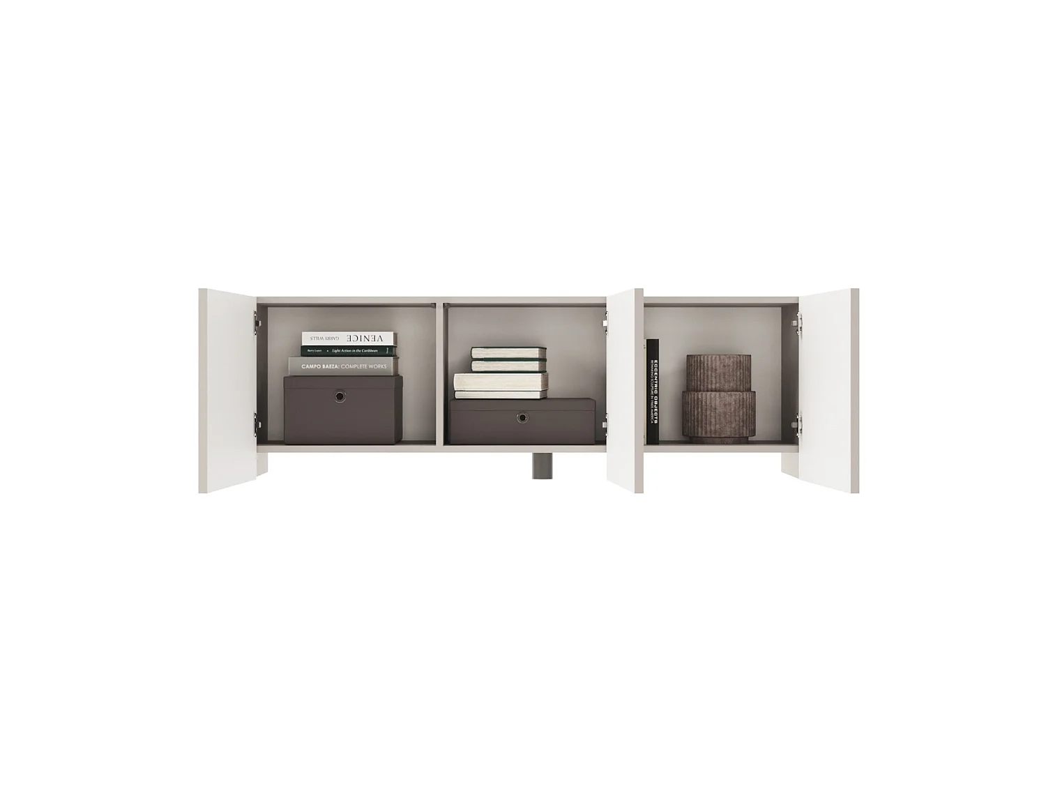 Meuble TV à 3 portes - 150 cm - gris cachemire - ARKADIA