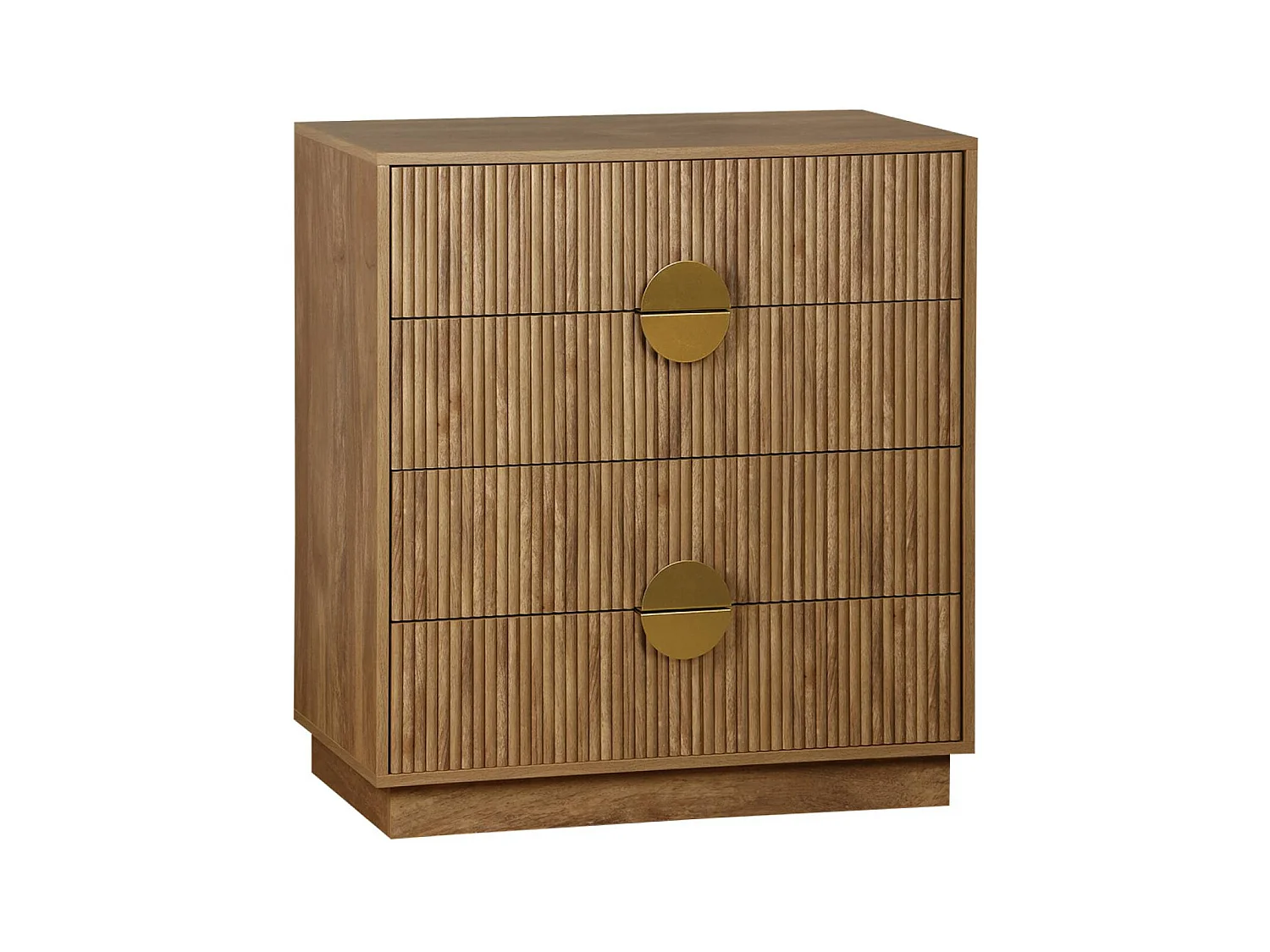 Cassettone con effetto legno di mango a 4 cassetti, albero di mango
