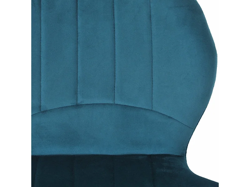 Lot 2 tabourets de bar velours bleu canard pieds métal noir - EMILIO 2