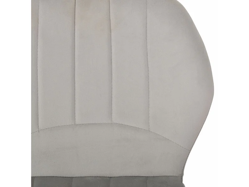 Lot 2 tabourets de bar velours gris clair pieds métal noir - EMILIO 2