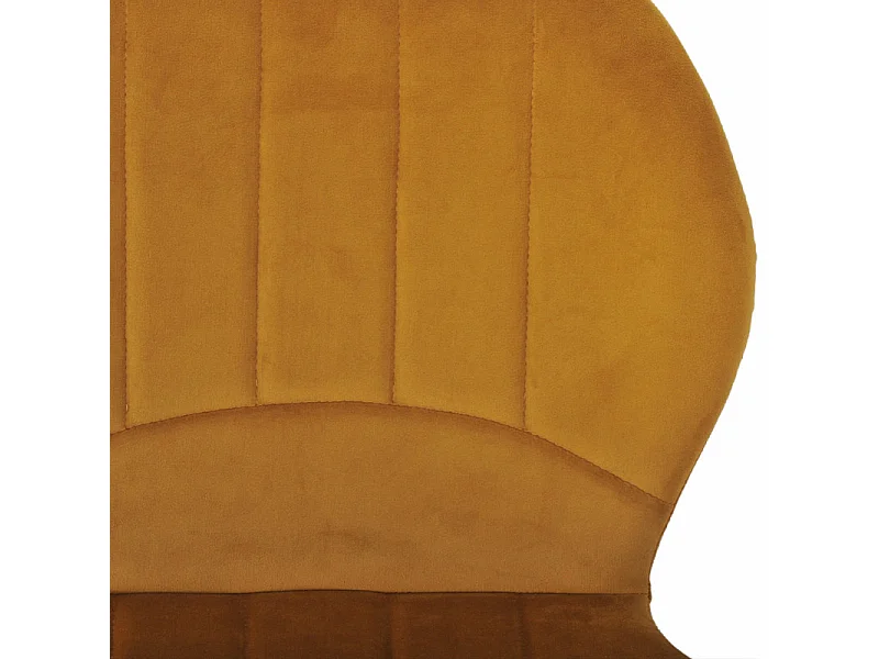 Lot 2 tabourets de bar en velours moutarde pieds métal noir - EMILIO 2