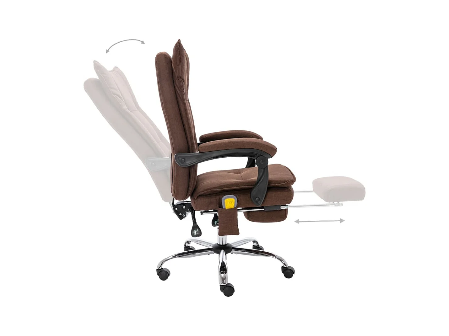 Kantoormassagestoel stof bruin