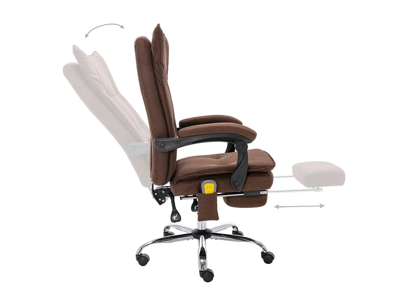 Kantoormassagestoel stof bruin