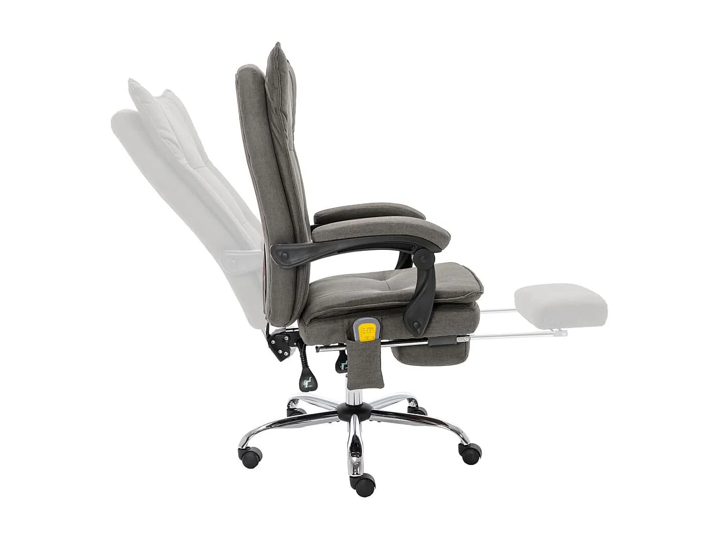 Cadeira de escritório c/ função de massagem tecido cinzento