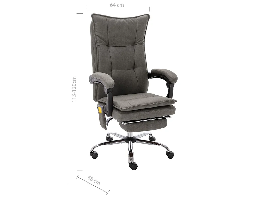 Chaise de bureau de massage Gris Tissu