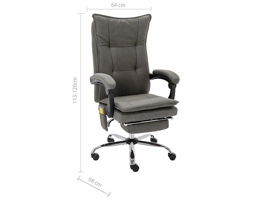 Chaise de bureau de massage Gris Tissu