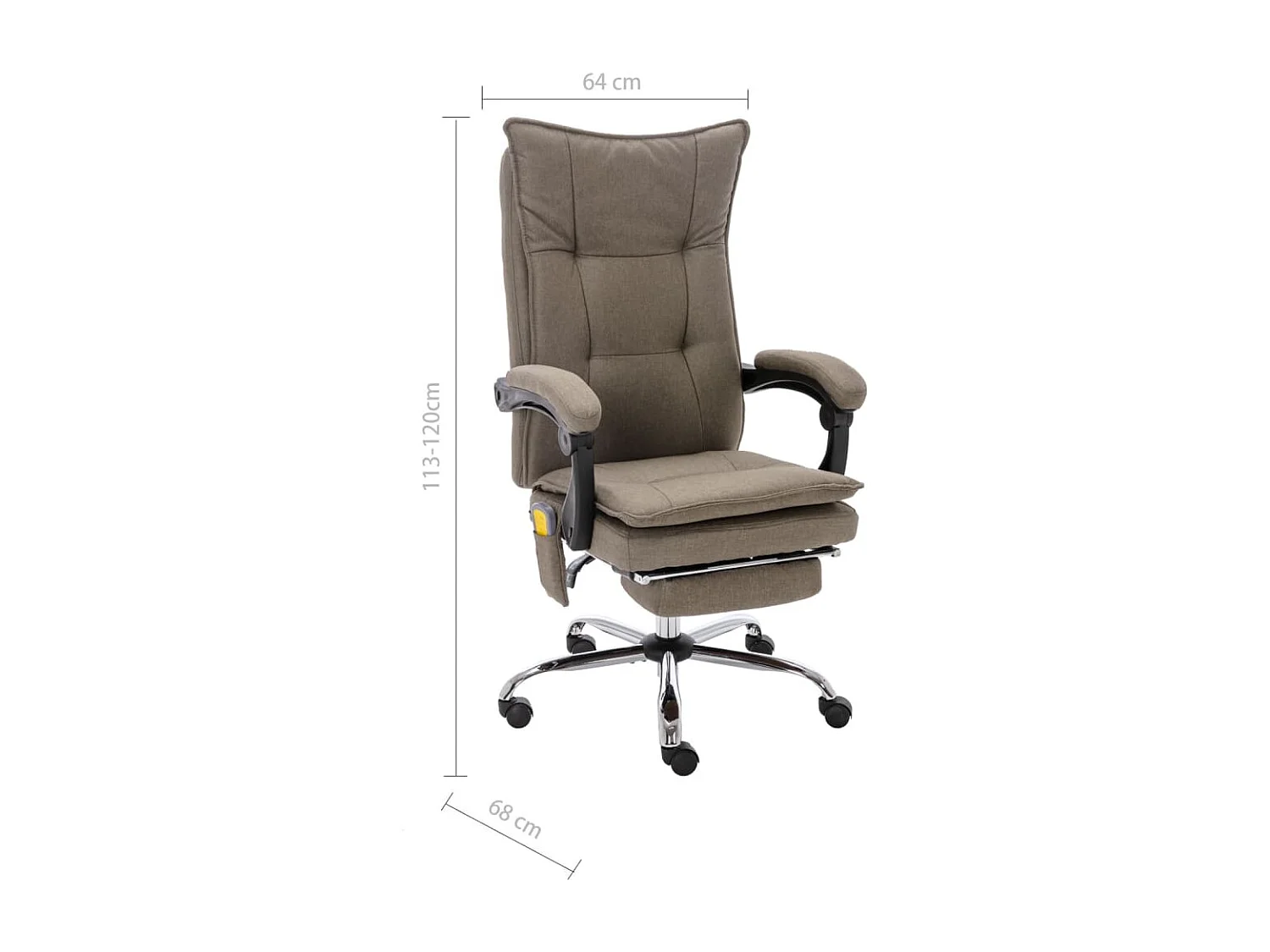 Chaise de bureau de massage Taupe Tissu