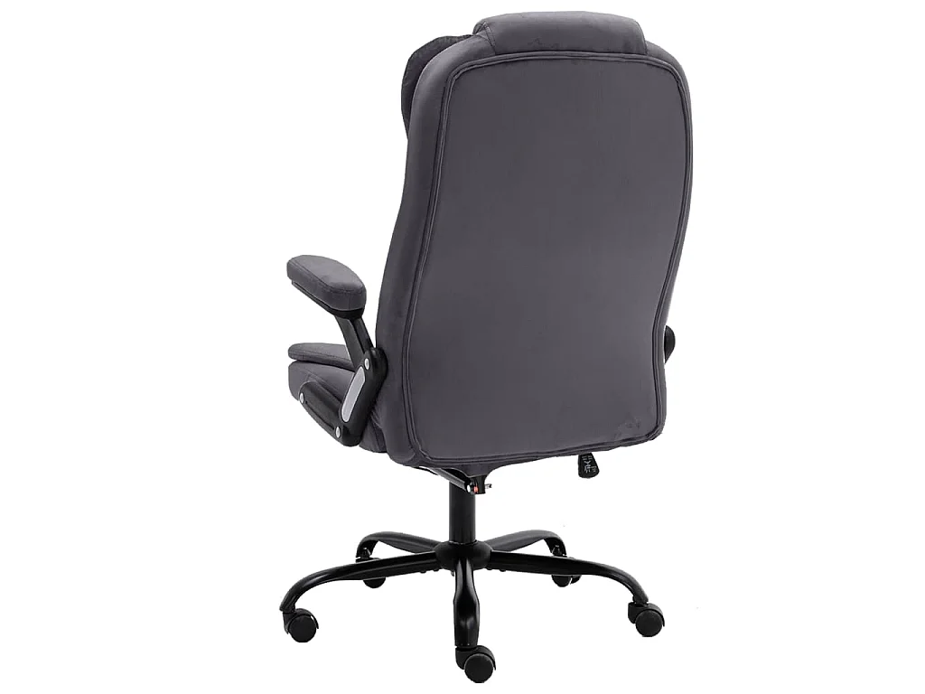 Sedia da Ufficio Massaggiante Grigio Scuro in Velluto