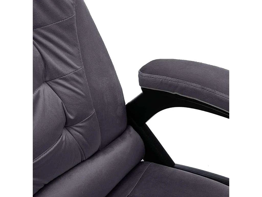 Chaise de bureau de massage Gris foncé Velours