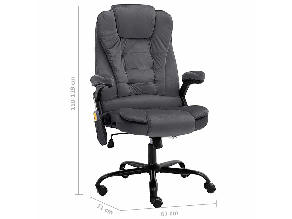 Chaise de bureau de massage Gris foncé Velours