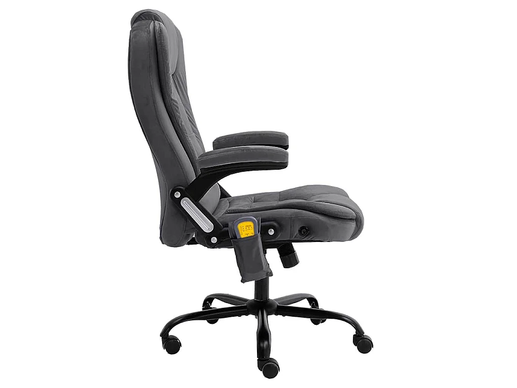 Massagekantoorstoel fluweel donkergrijs
