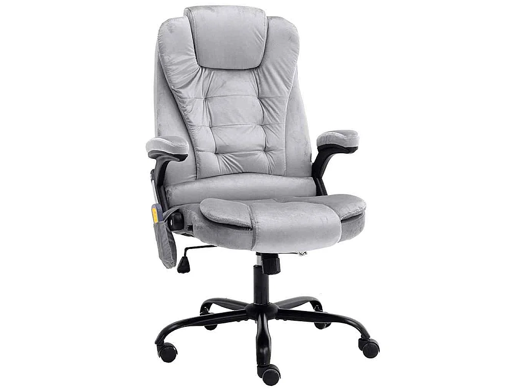 Chaise de bureau de massage Gris clair Velours